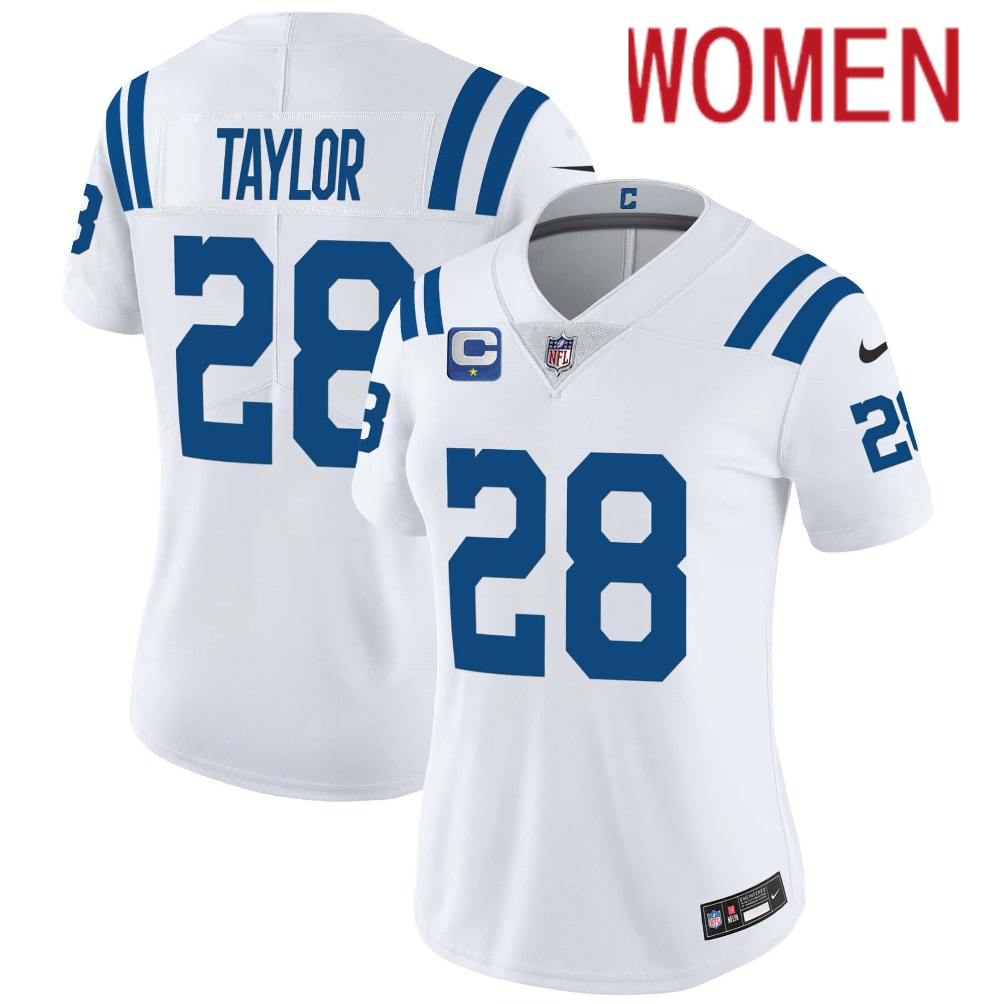 Women Indianapolis Colts 28 Taylor White 2024 Nike Vapor Limited NFL Jersey